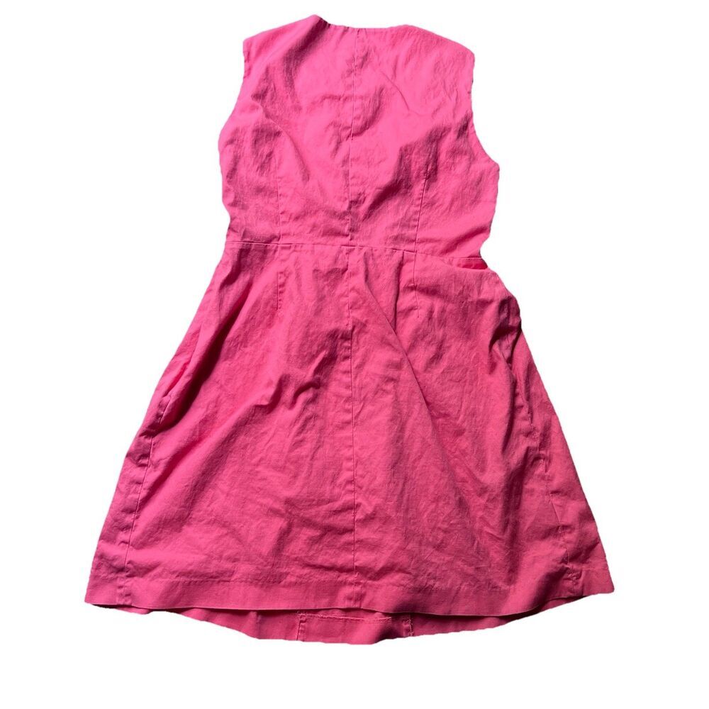 LL Bean Freeport Maine Button Front Sleeveless Pleated Dress Salmon Size 12P - Picture 8 of 13